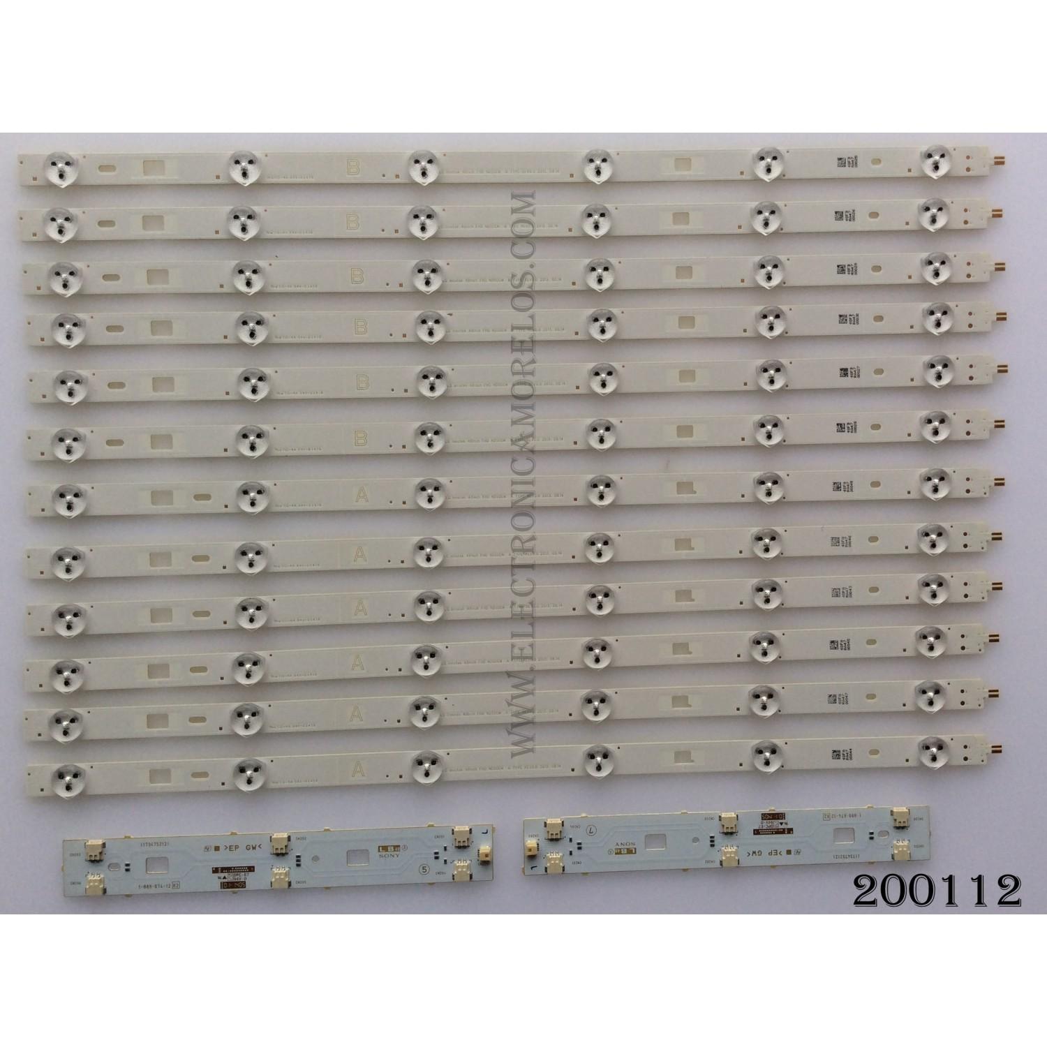 KIT DE LEDS ORIGINAL PARA TV SONY 12 PIEZAS / NUMERO DE PARTE 1-889-674-12 / PANEL LSY480HN01-001 / MODELO KDL-48W590B / KDL48W590B